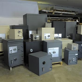 Room full of small safes